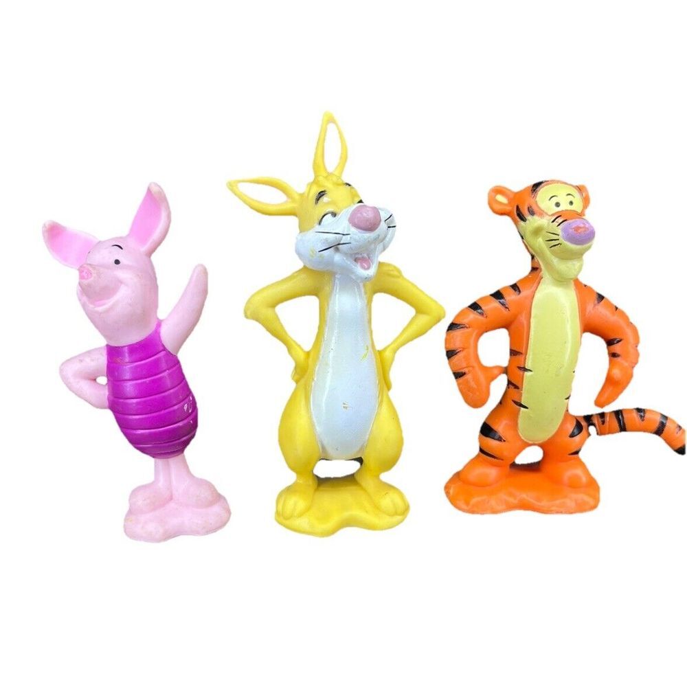 Disney Winnie the Pooh PVC Plastic Figures Rabbit Tigger & Piglet 3" Cake Topper